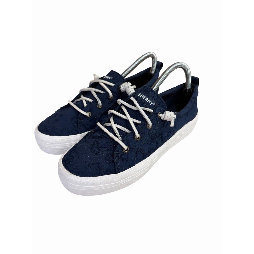 Sperry Top-Sider Womens Crest Vibe Lace Navy Platform Sneakers STS89340 Size 8.5